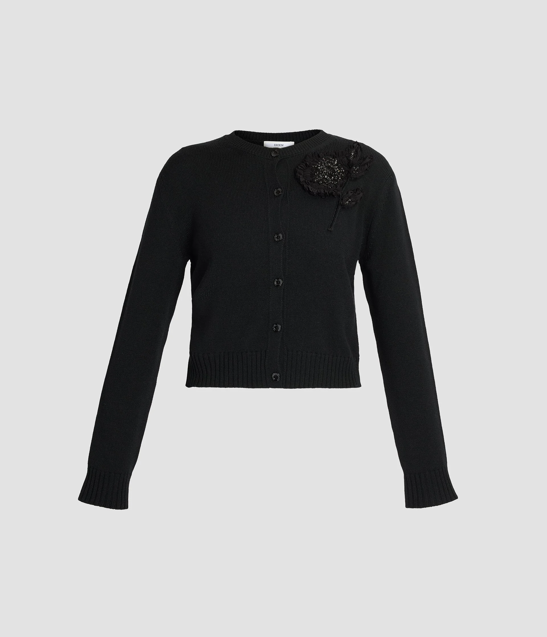 EMBELLISHED MERINO WOOL CARDIGAN - 1