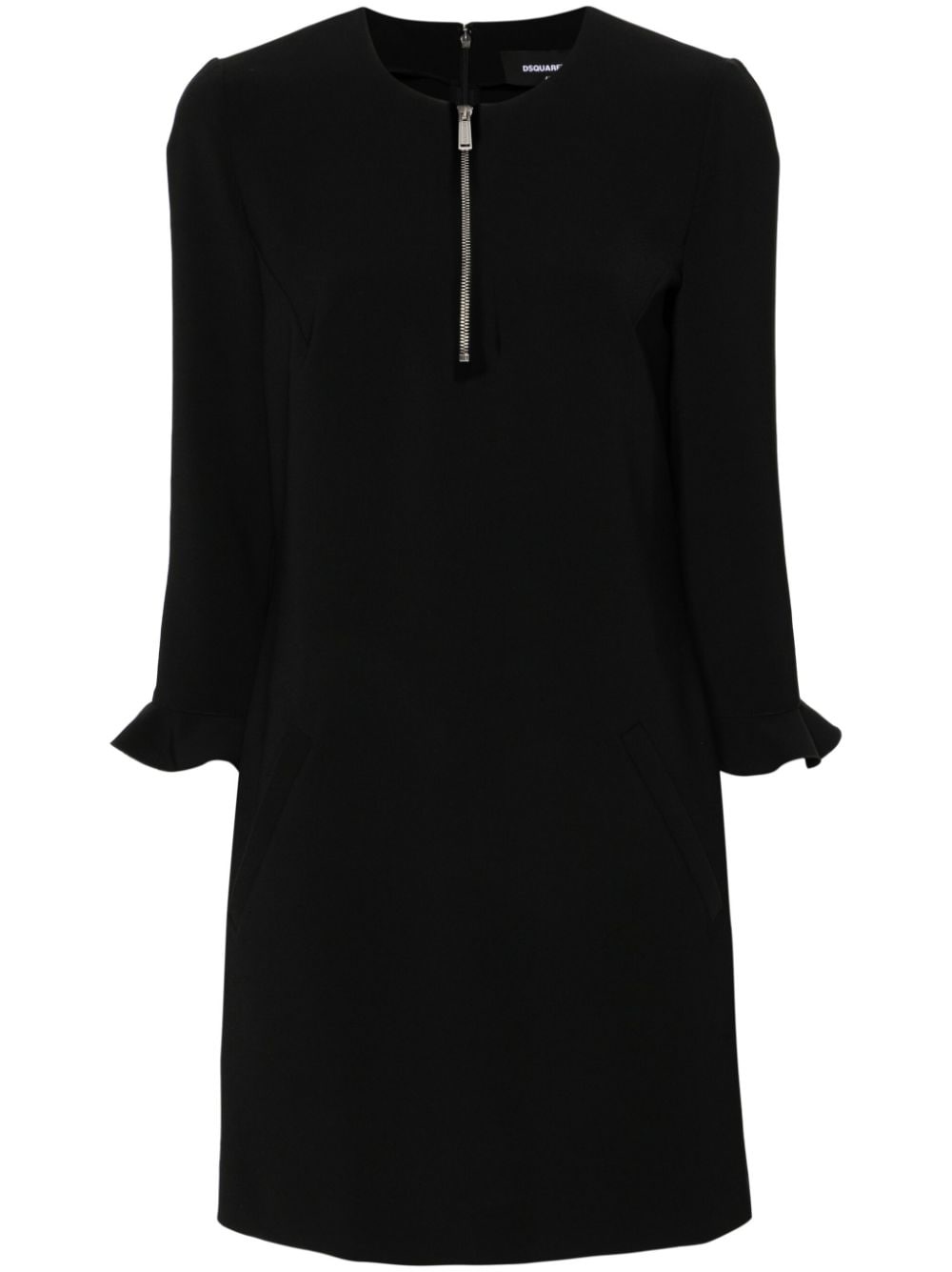 round-neck shift minidress - 1