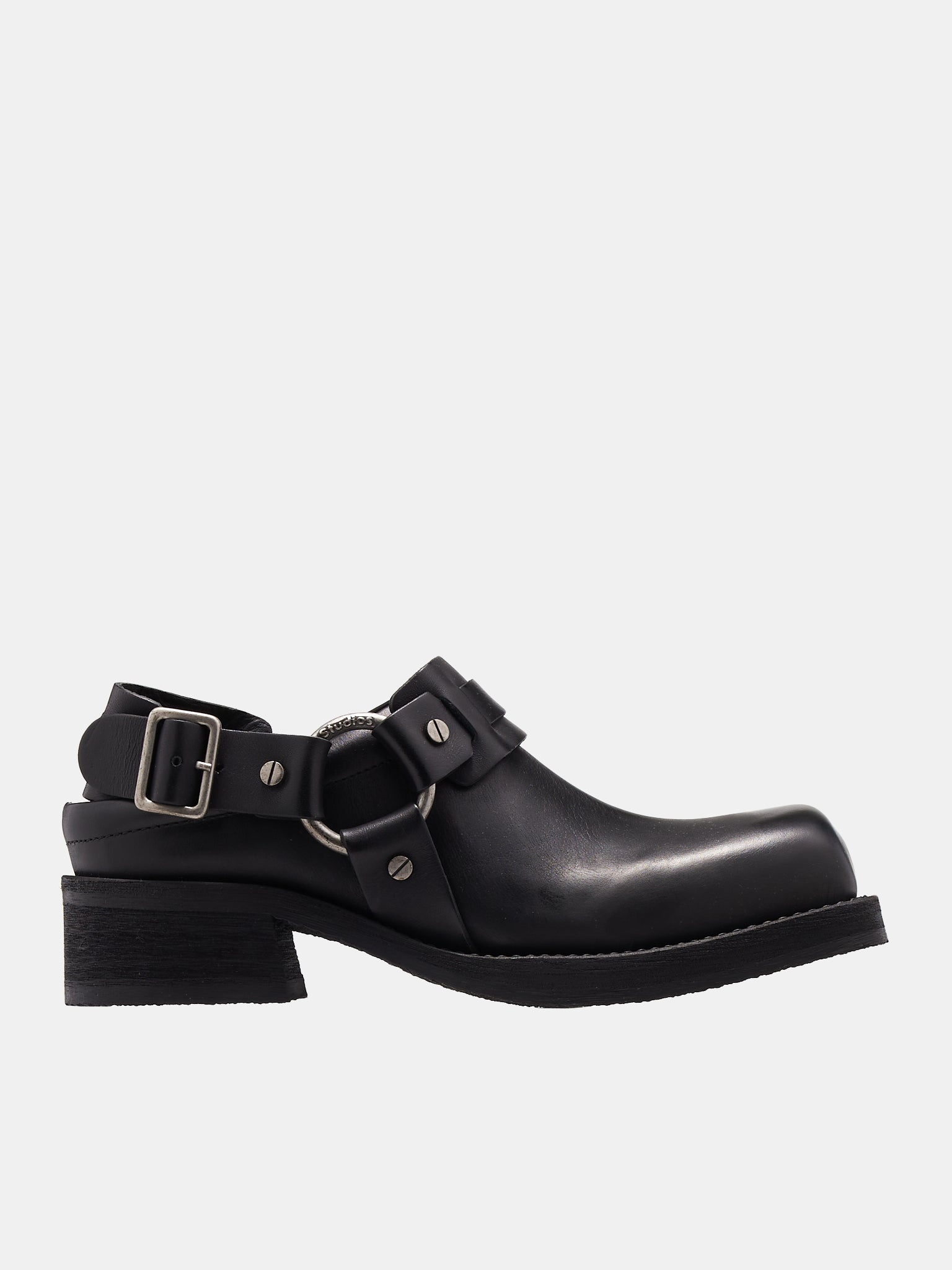 Leather Buckle Mule - 1