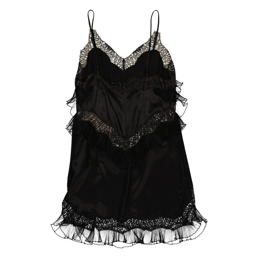 Alexander Wang Black Lace Combo Slip Mini Dress - 6