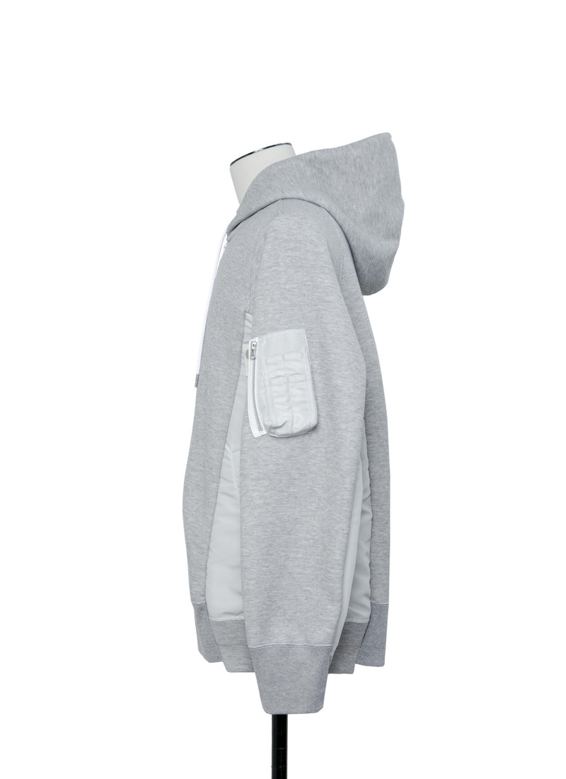 sacai Sponge Sweat x Nylon Twill Hoodie outlook