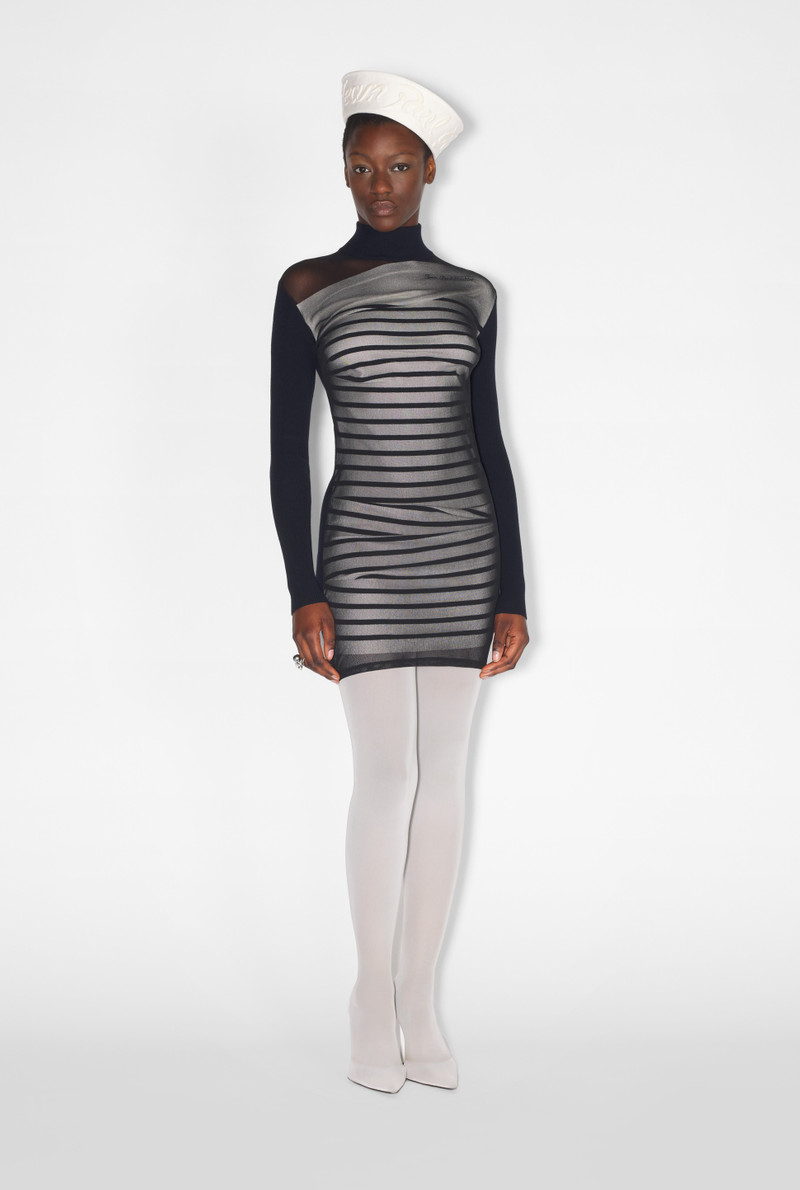 THE SHORT BI-MATERIAL MARINIÈRE DRESS - 1