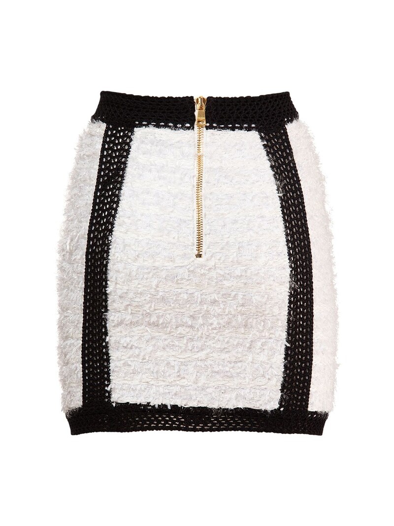 Knit tweed mini skirt - 5
