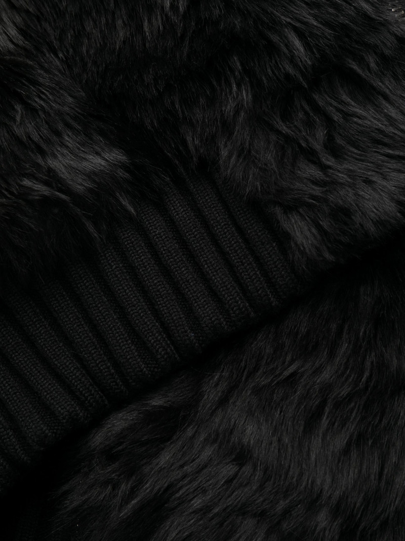 Black Reversible Shearling Jacket 8