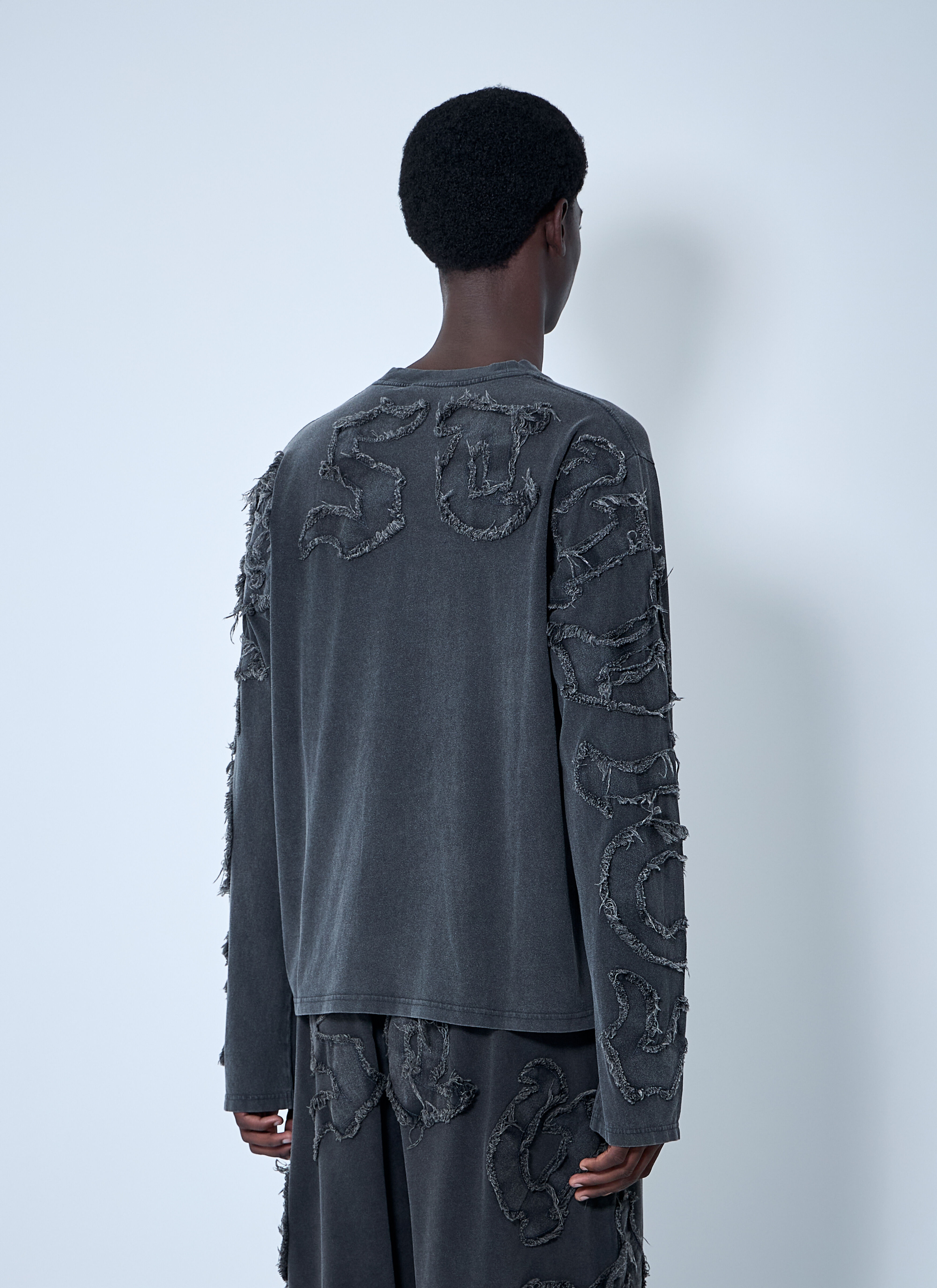 Distressed Logo Motif T-Shirt - 4