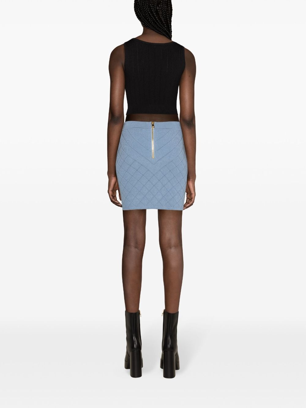 pattern-jacquard miniskirt - 4