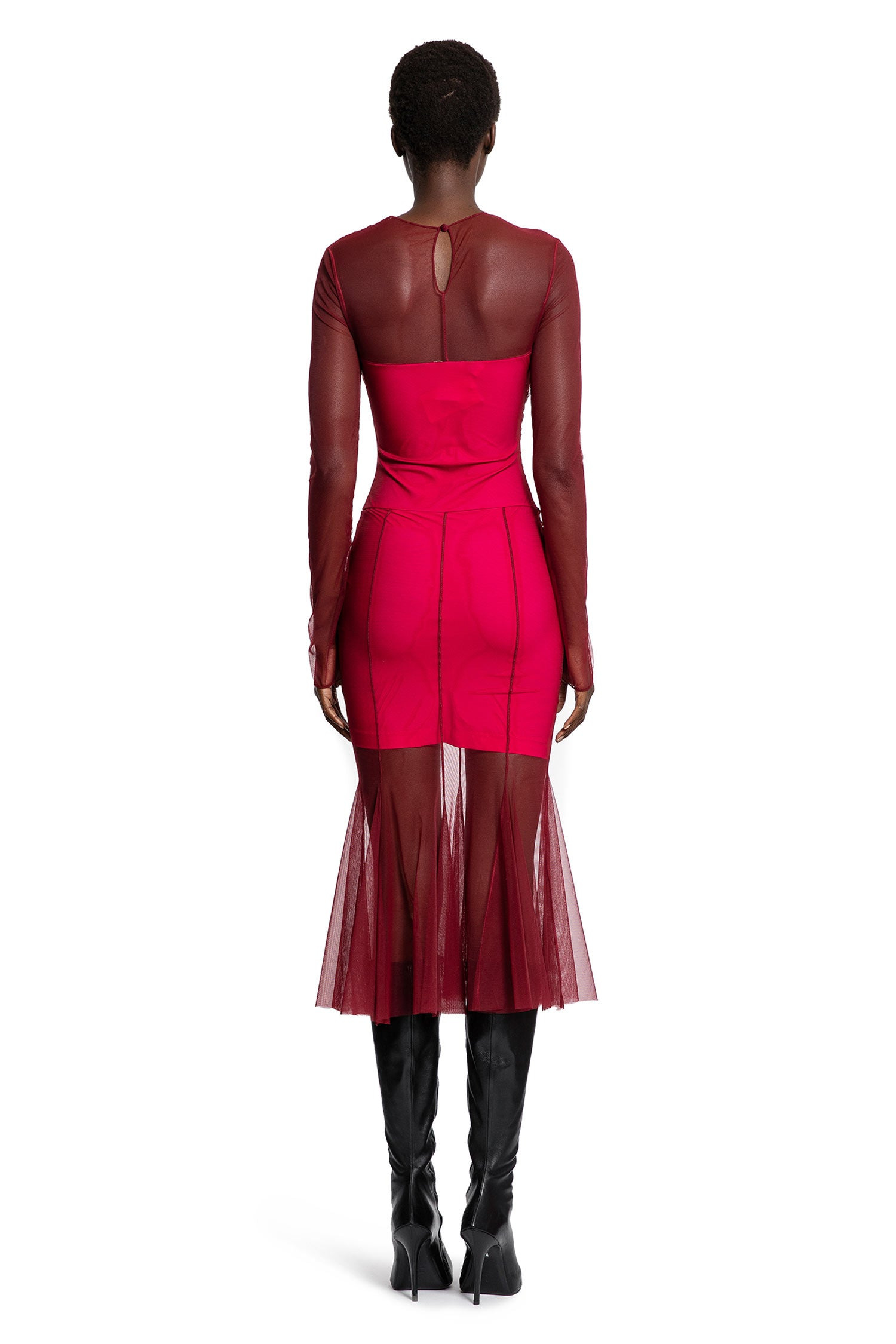 Semi-Sheer-Gathered-Dress - 4