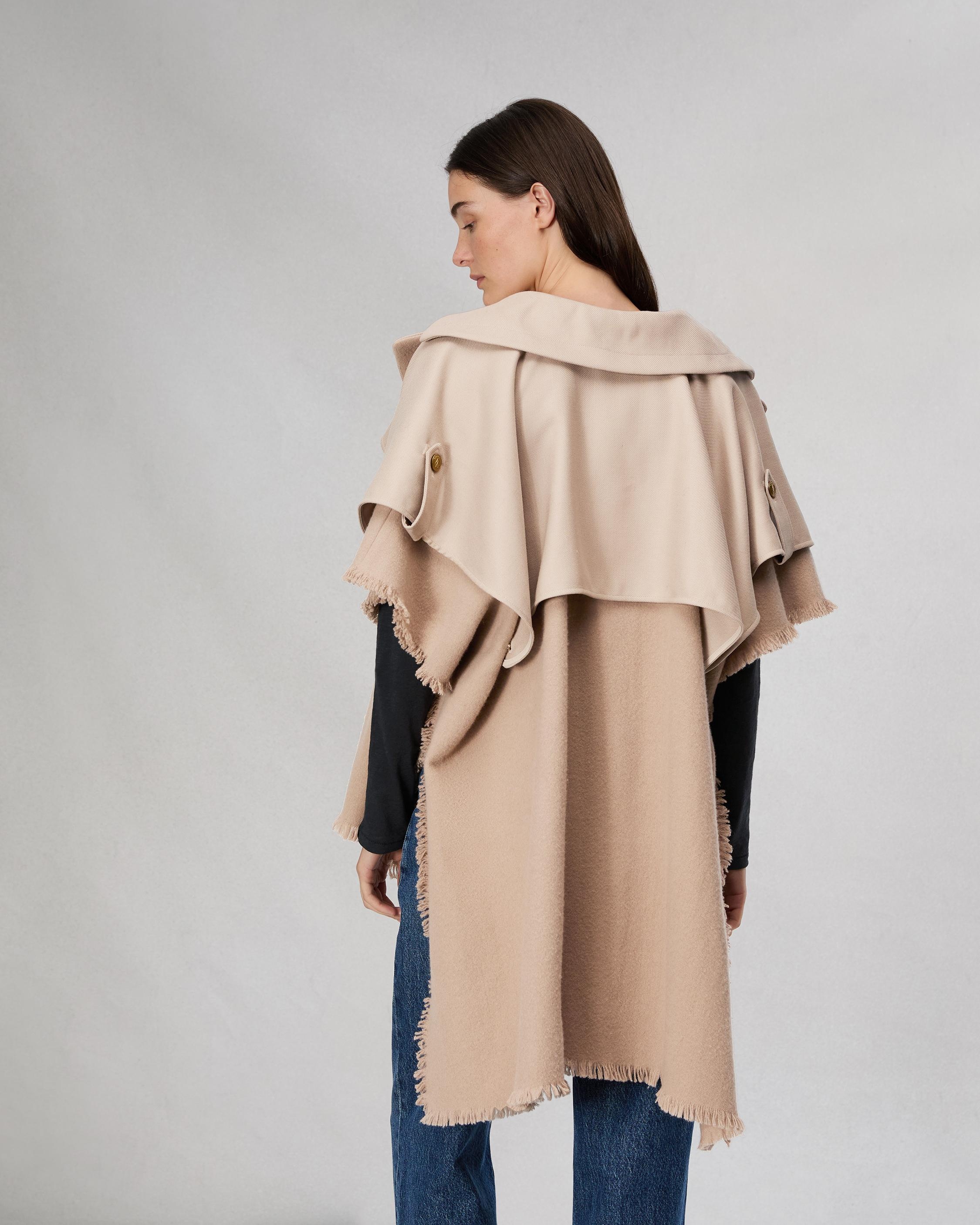 Wool Trench Poncho - 4