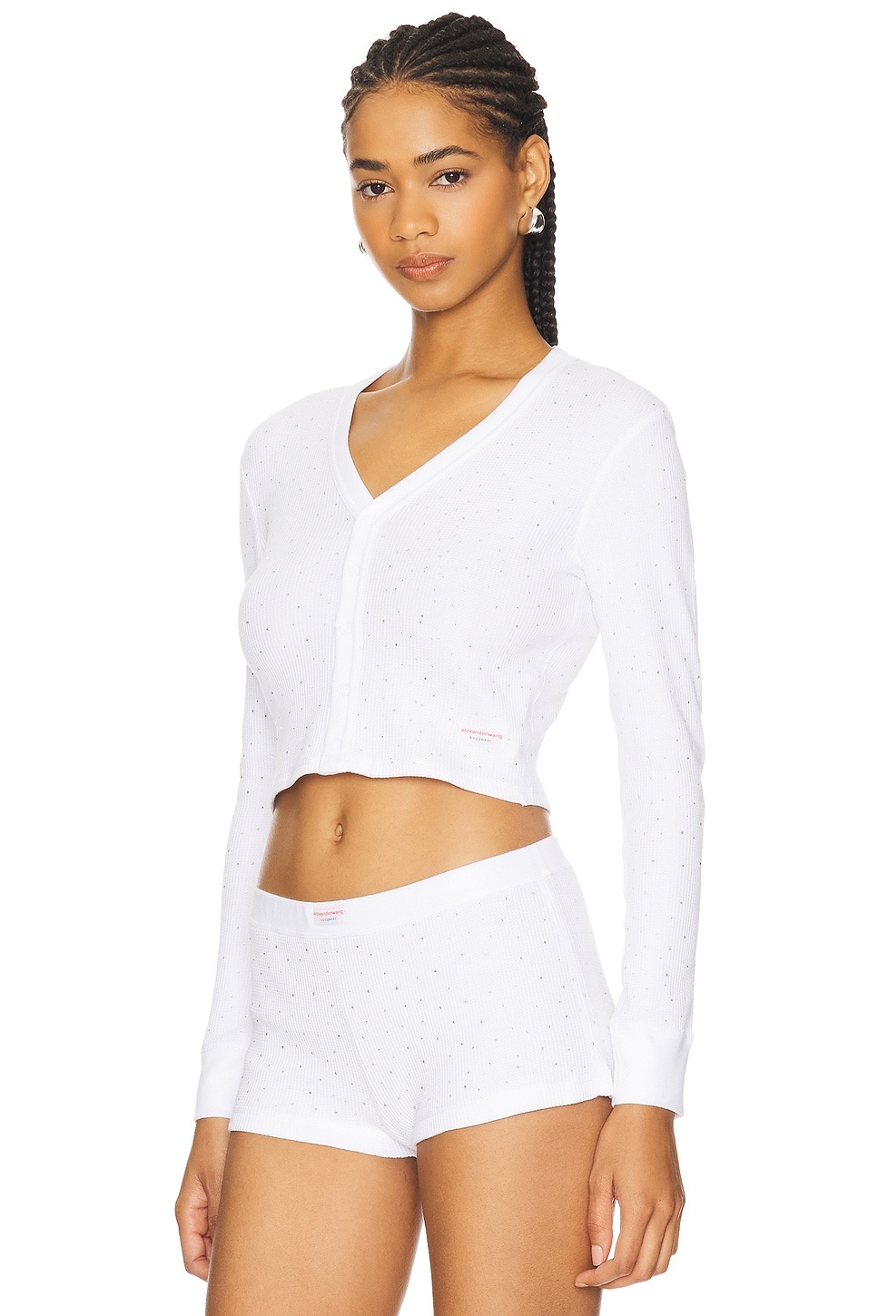 Long Sleeve Waffle Cardigan - 2