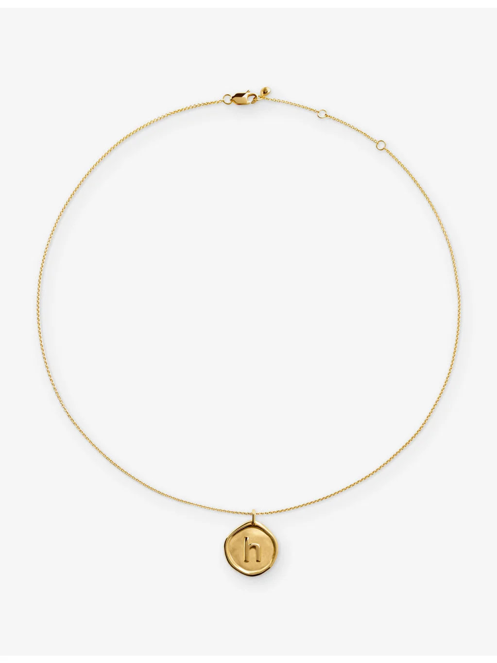 Initial H Stamp 18ct Yellow Gold Vermeil Necklace - 1