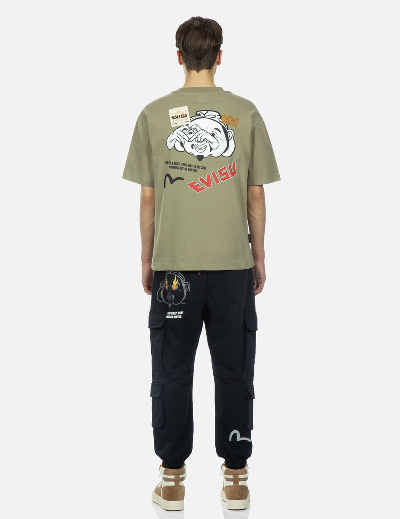 GODHEAD AND LOGO PRINT CARGO PANTS 5