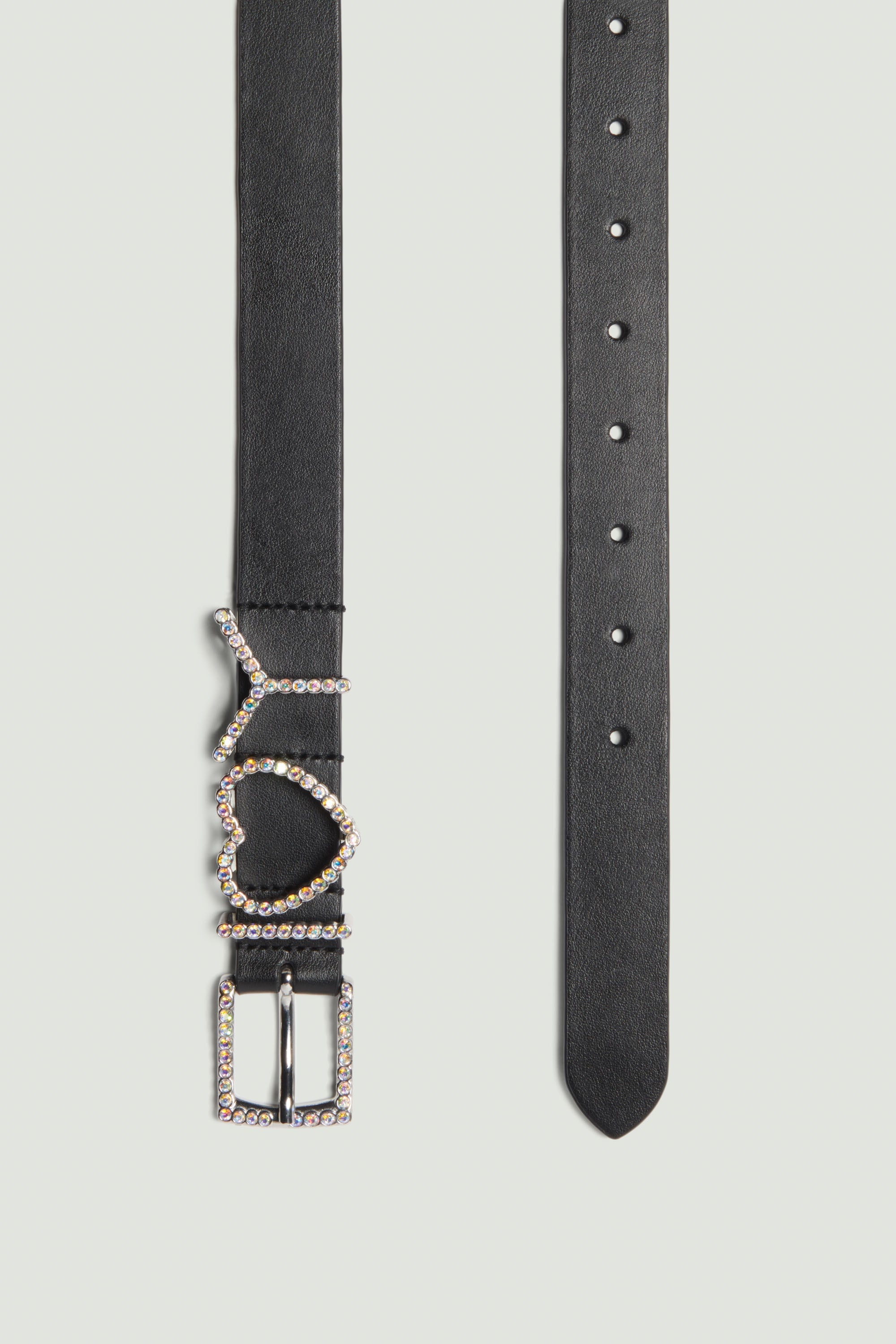Yproject Y Heart レザーベルト Y Heart embellished leather belt in black - Y Project