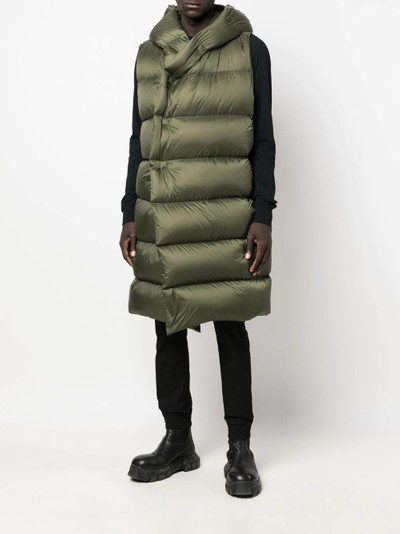 Rick Owens goose-down sleeveless hooded jacket outlook