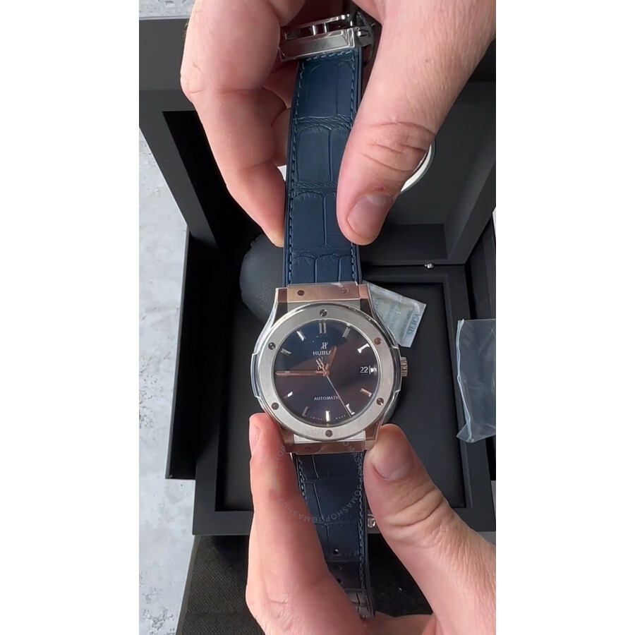 Hublot Classic Fusion Automatic Blue Sunray Dial Titanium 38mm Men's Watch 565.NX.7170.LR - 4
