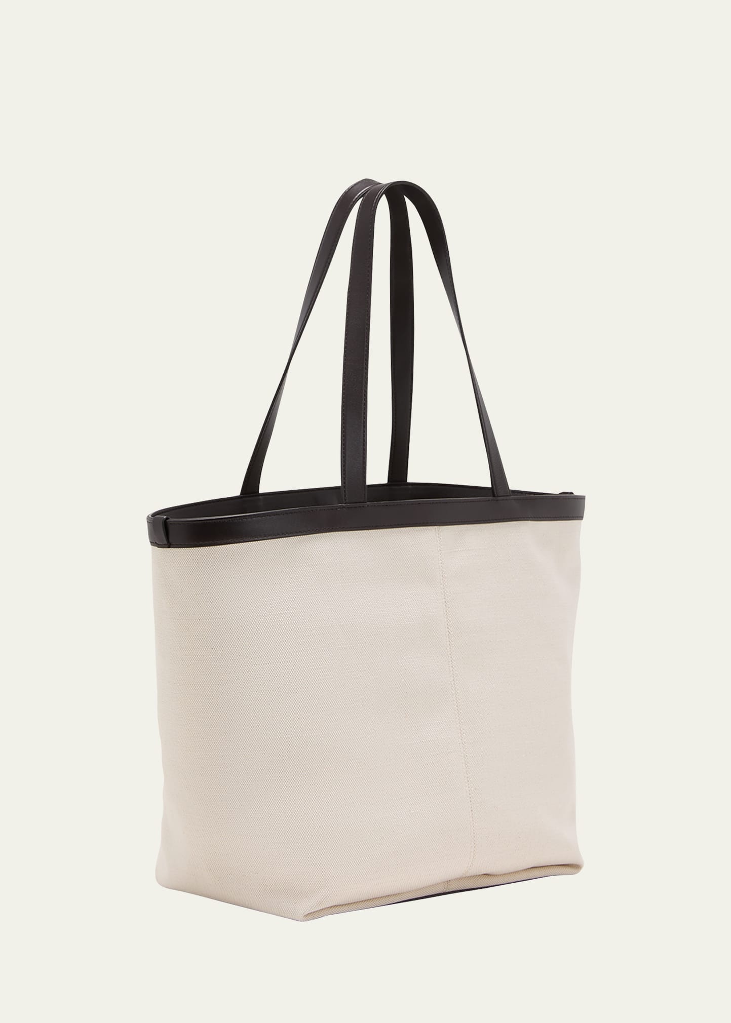 Medium Canvas and Leather Tote Bag - 3