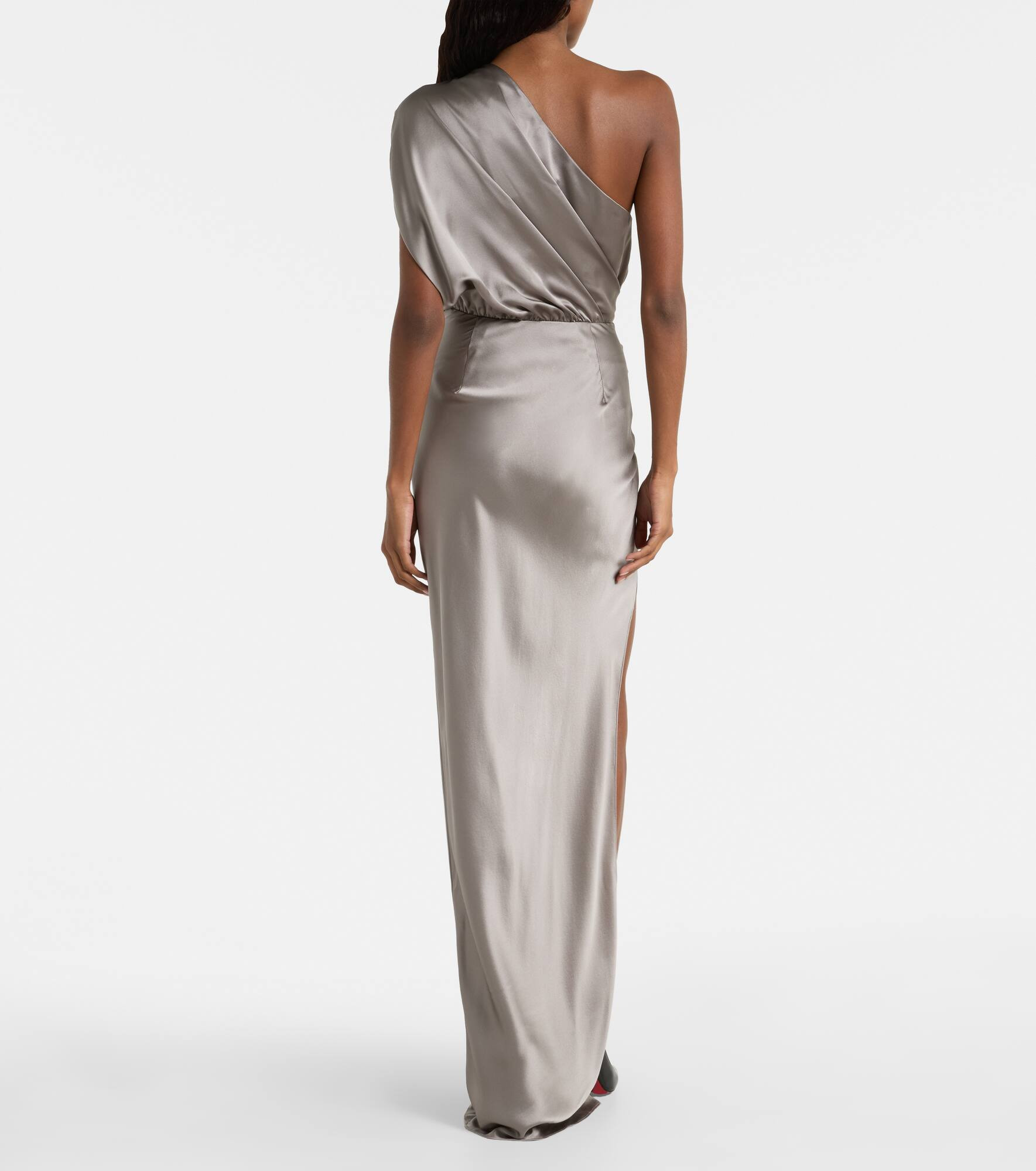 Draped silk satin gown - 3