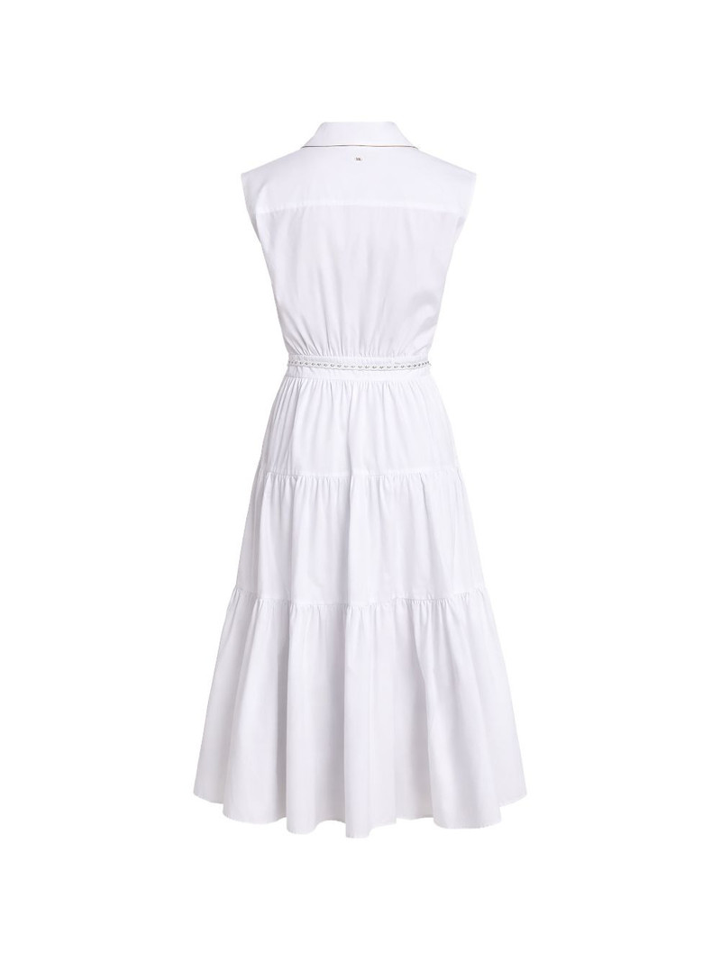 MICHAEL KORS belted cotton midi dress outlook