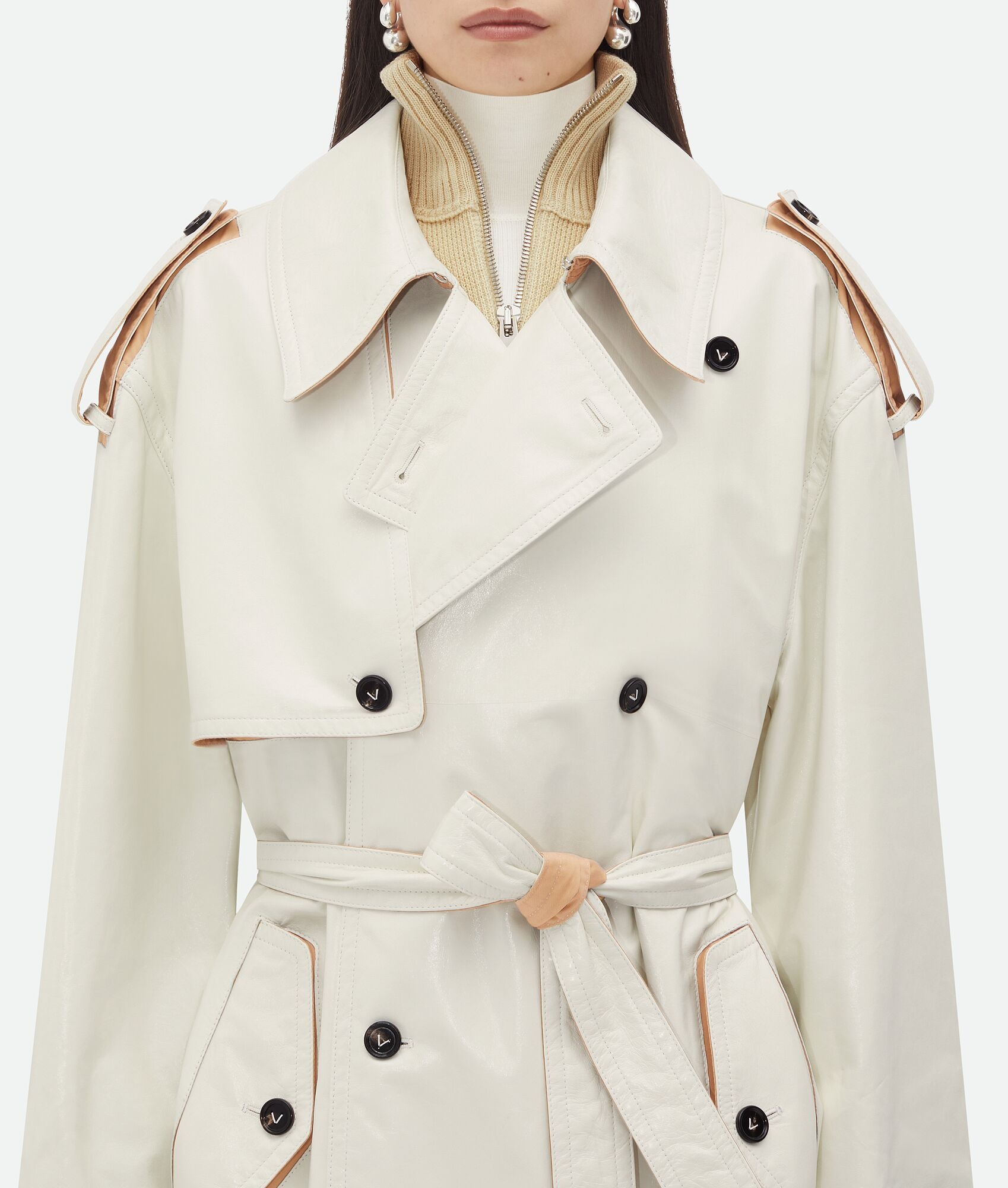 Leather And Cotton Trench - 4