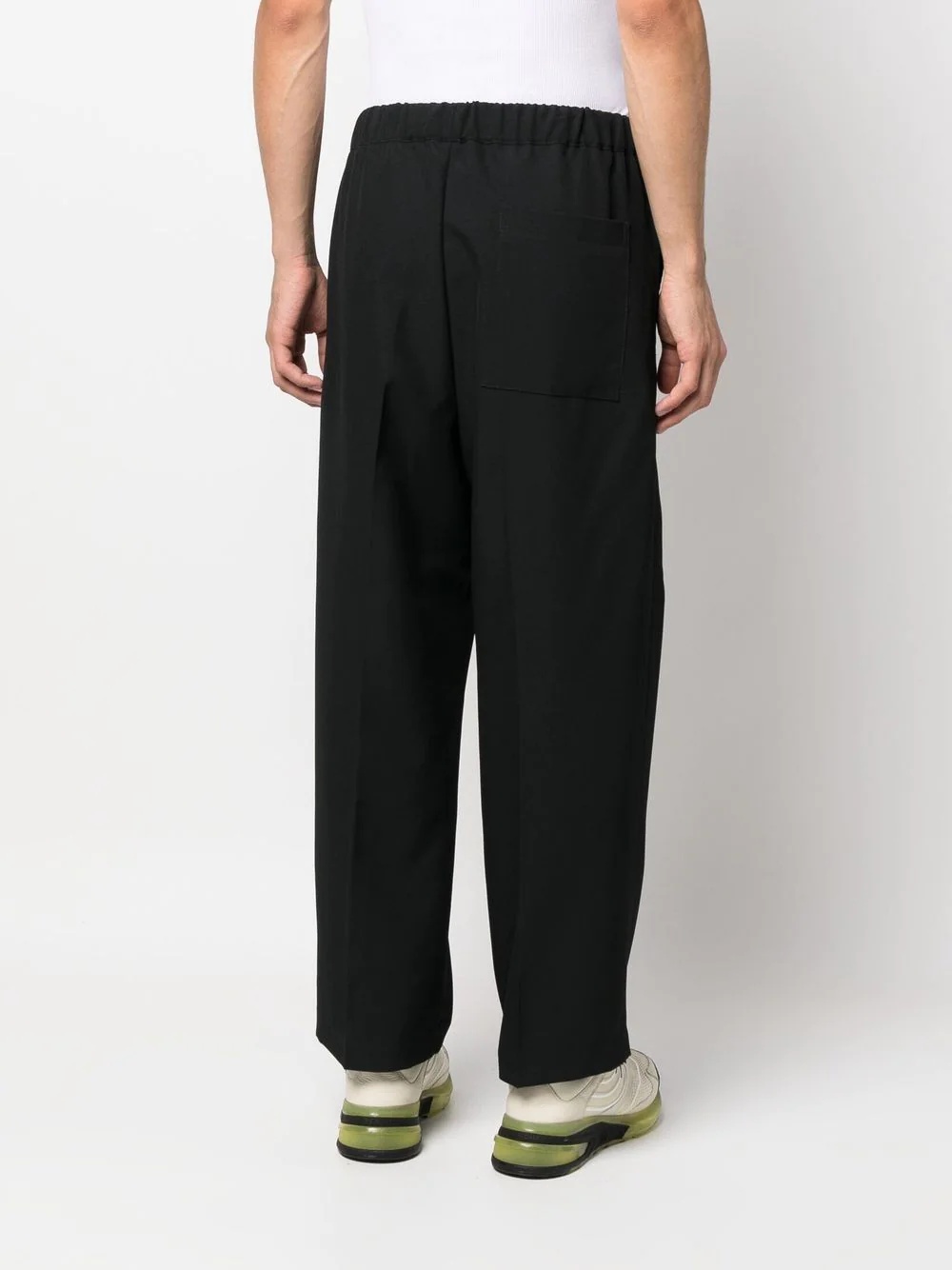 drawstring-waist straight-leg trousers - 4