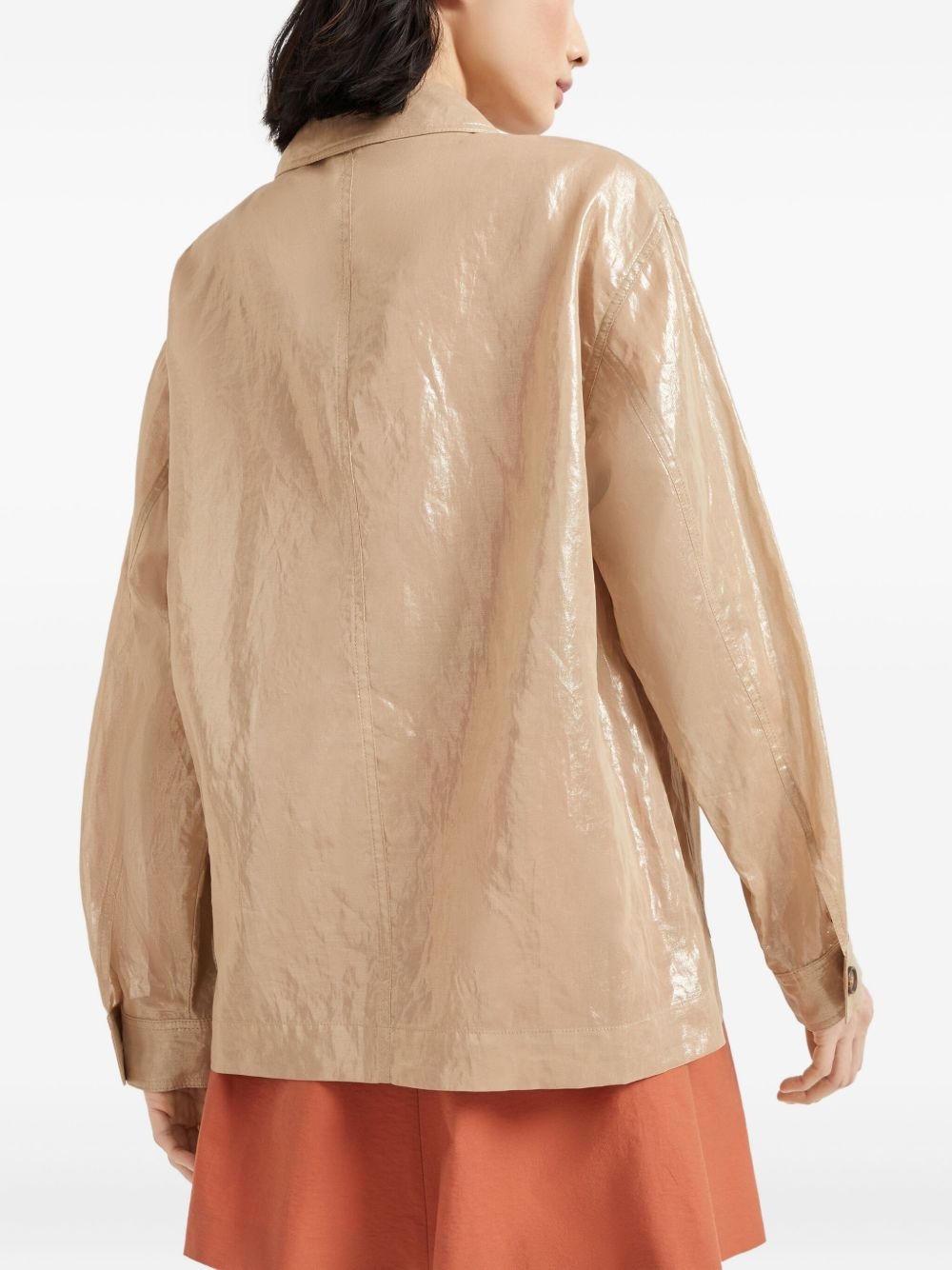 lamé cotton jacket - 4