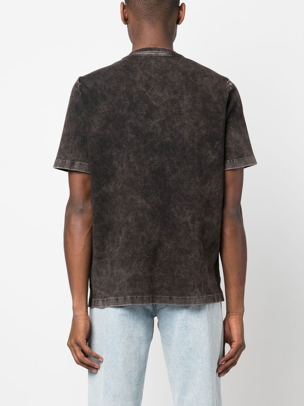 acid-washed shortsleeved henley shirt - 4