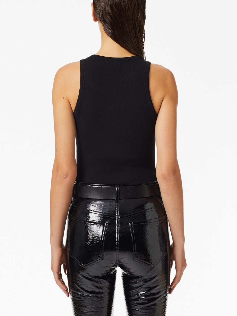 logo-patch sleeveless vest top - 4