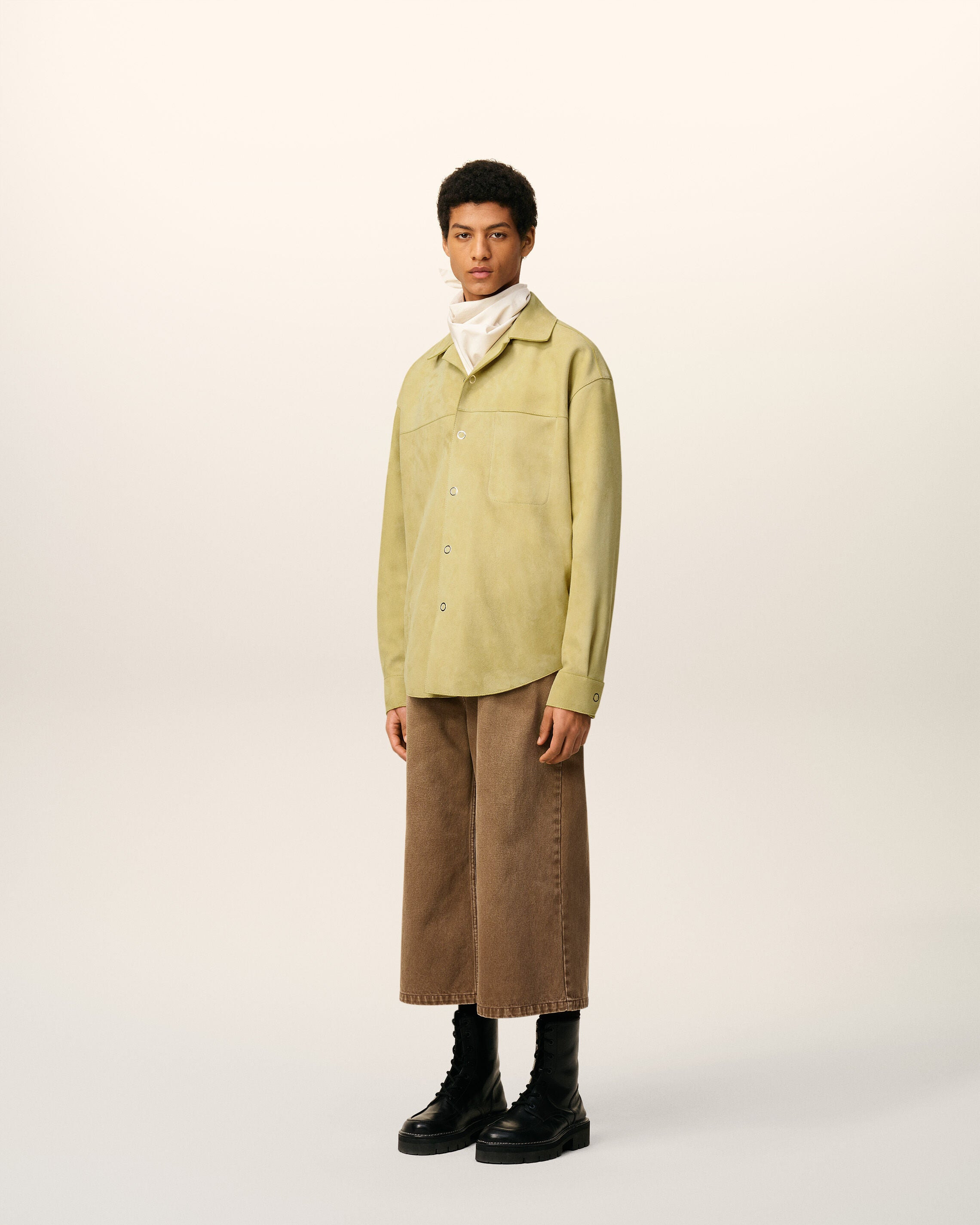 GREEN LEATHER OVERSHIRT - 6