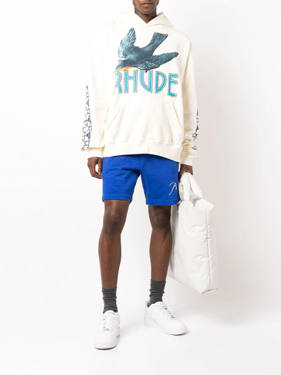 Rhude logo-print pullover hoodie outlook