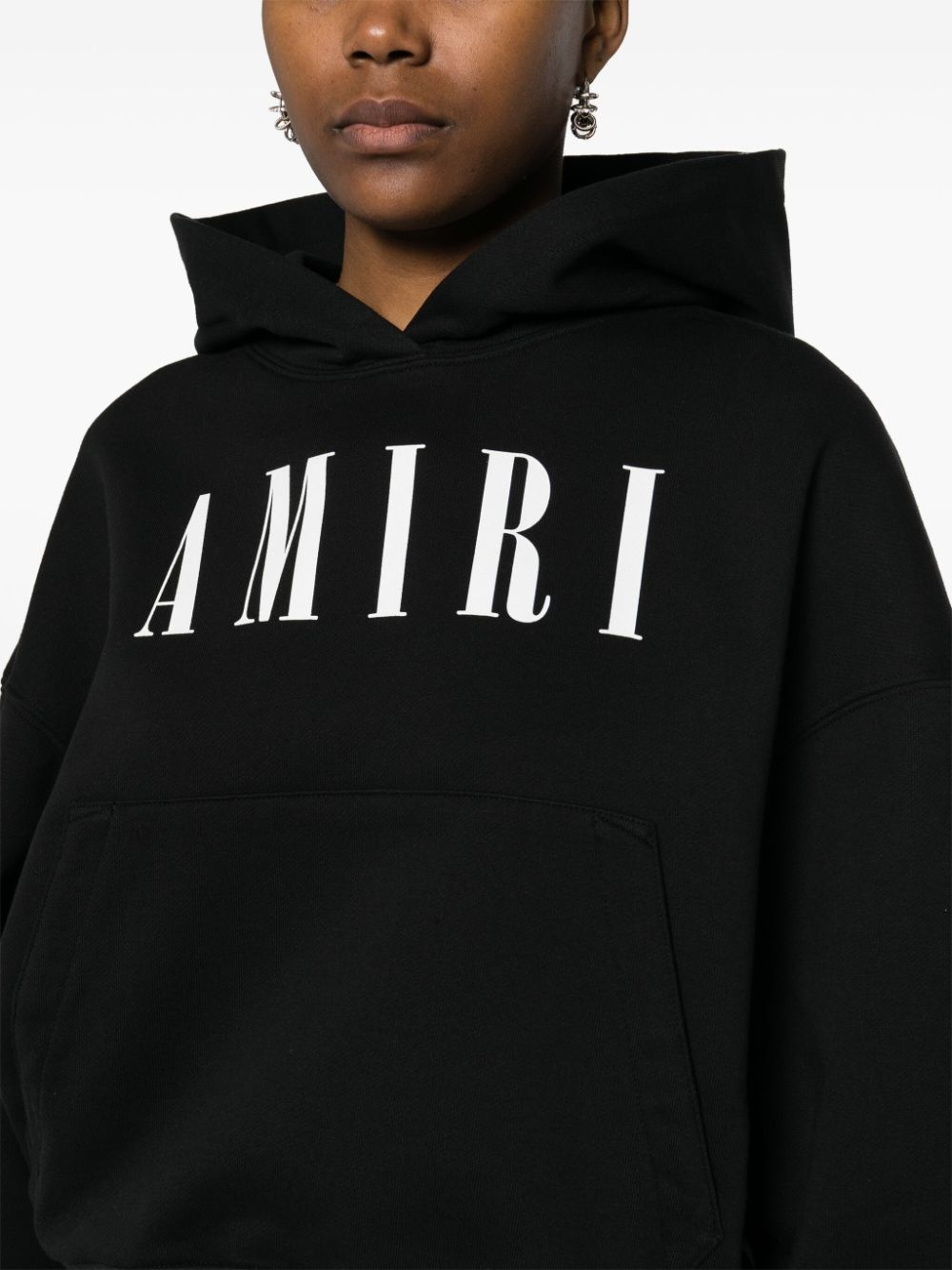 logo-print cotton hoodie - 5
