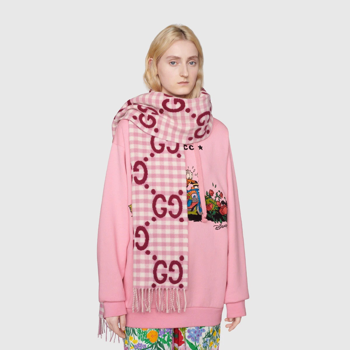 GG jacquard wool scarf - 3