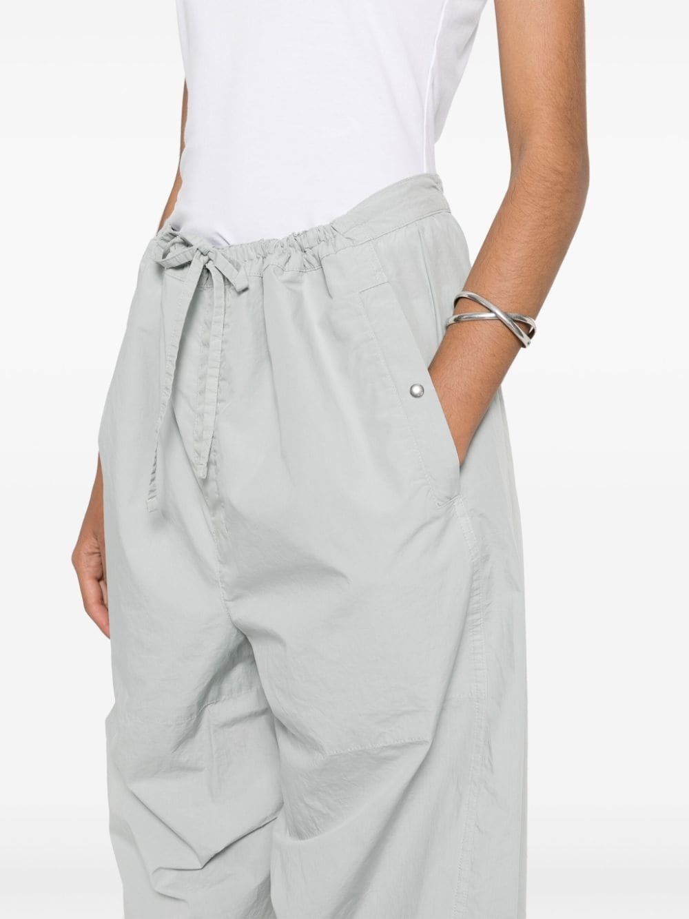 drawstring-fastening cropped trousers - 5