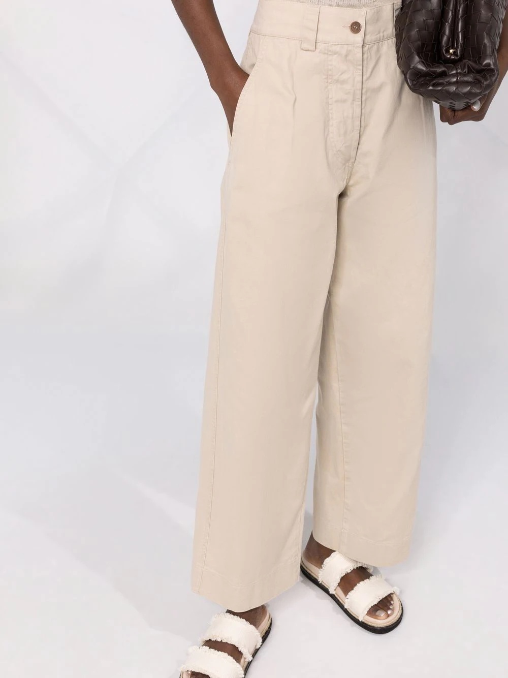 cropped regular fit trousers - 7