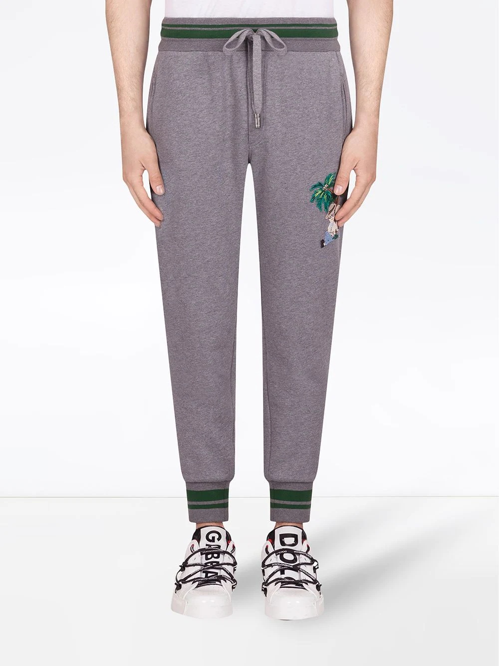 jungle character-embroidered track pants - 3