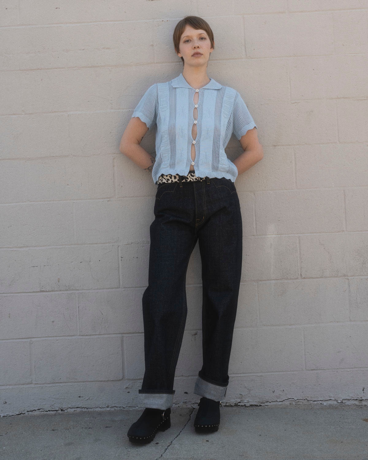 Translucent Doily Top - Light Blue - 4