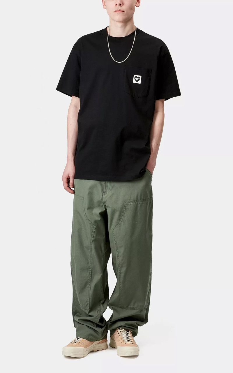 S/S POCKET HEART T-SHIRT BLACK/BLACK - 5