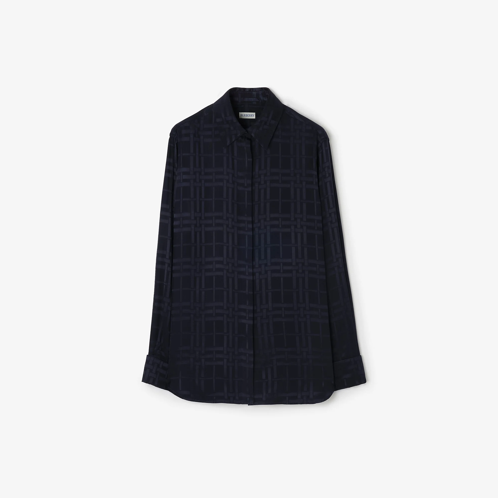 Classic Fit Check Silk Shirt - 1