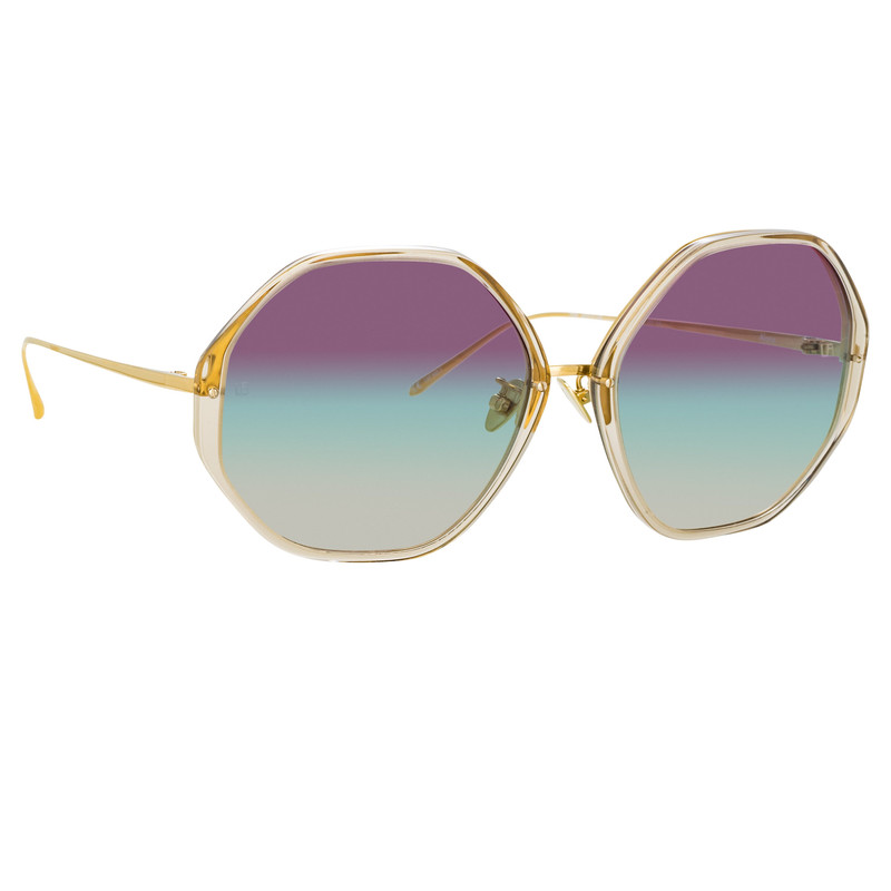 LINDA FARROW ALONA OVERSIZED SUNGLASSES IN TRUFFLE outlook