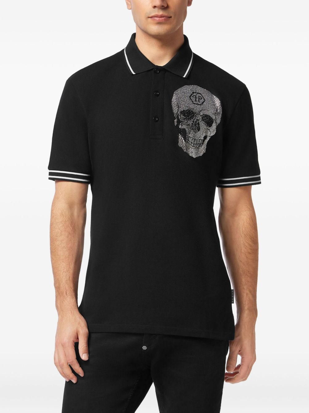crystal-embellished polo shirt - 2