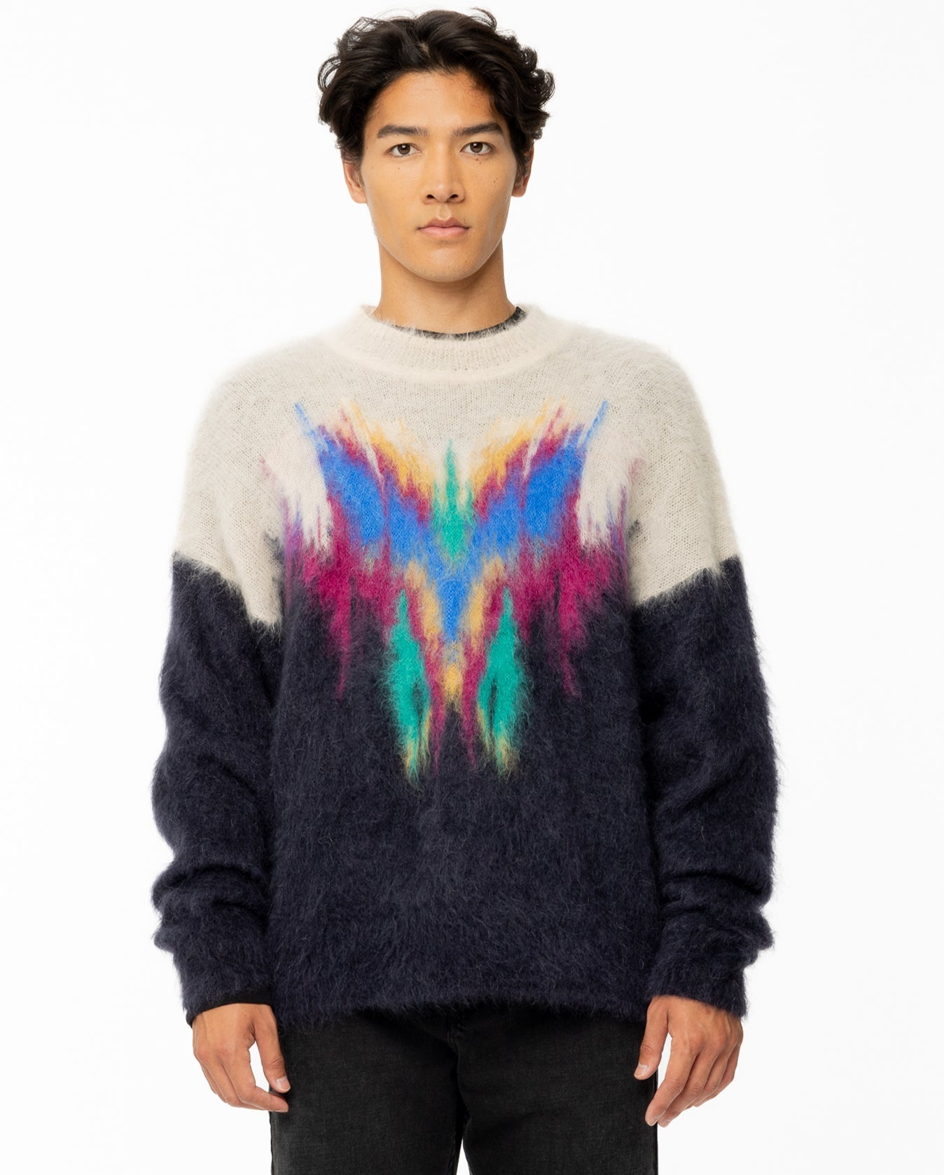 Marius Mohair Crew Sweater - Faded Night - 1