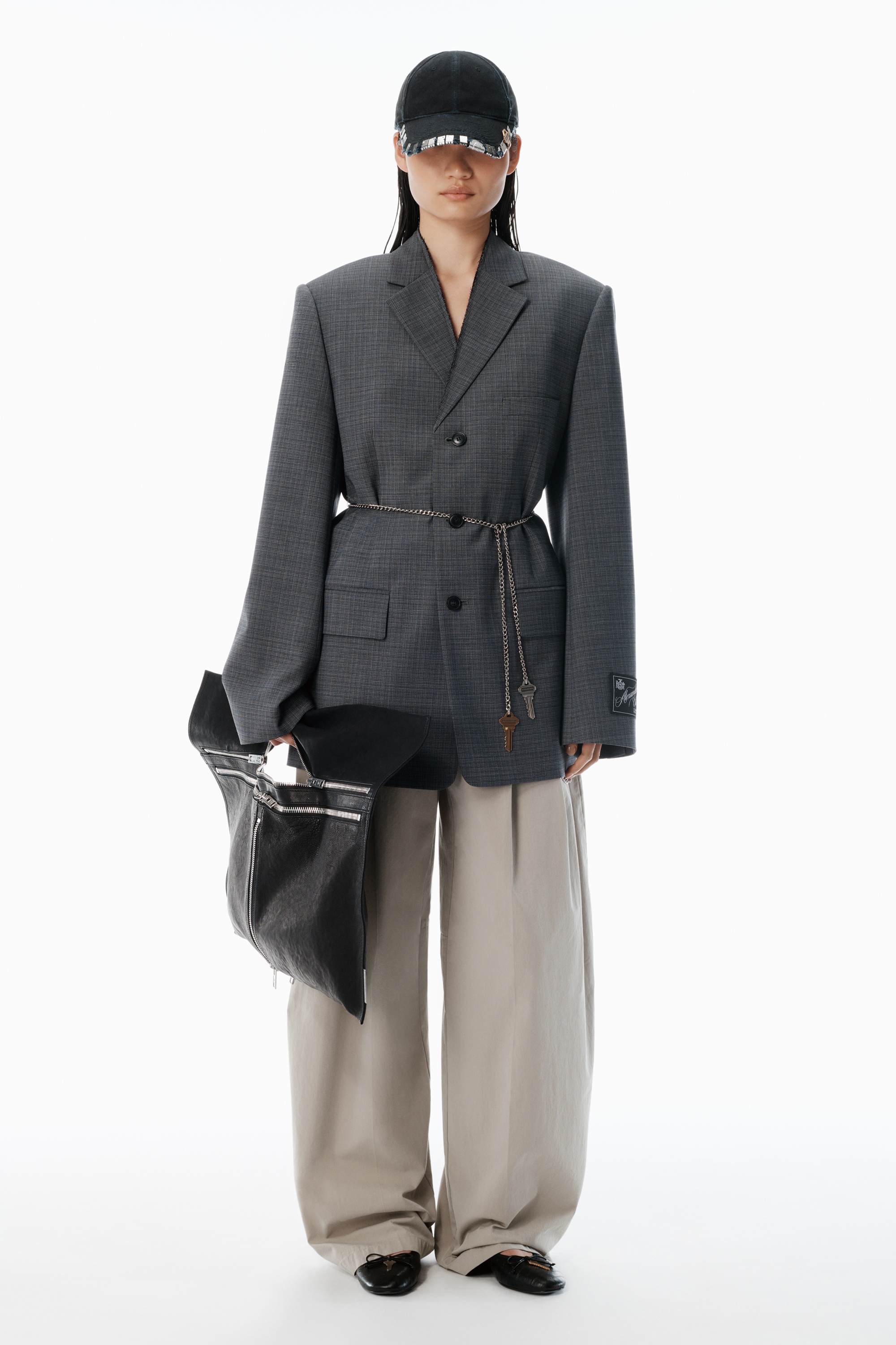 Alexander Wang■GEO LARGE HOBO ハンドバッグ ブラック ロゴ Alexander Wang Black Large Calfskin Geo Bag | REVERSIBLE