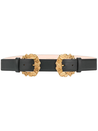 VERSACE engraved leaf buckle belt outlook