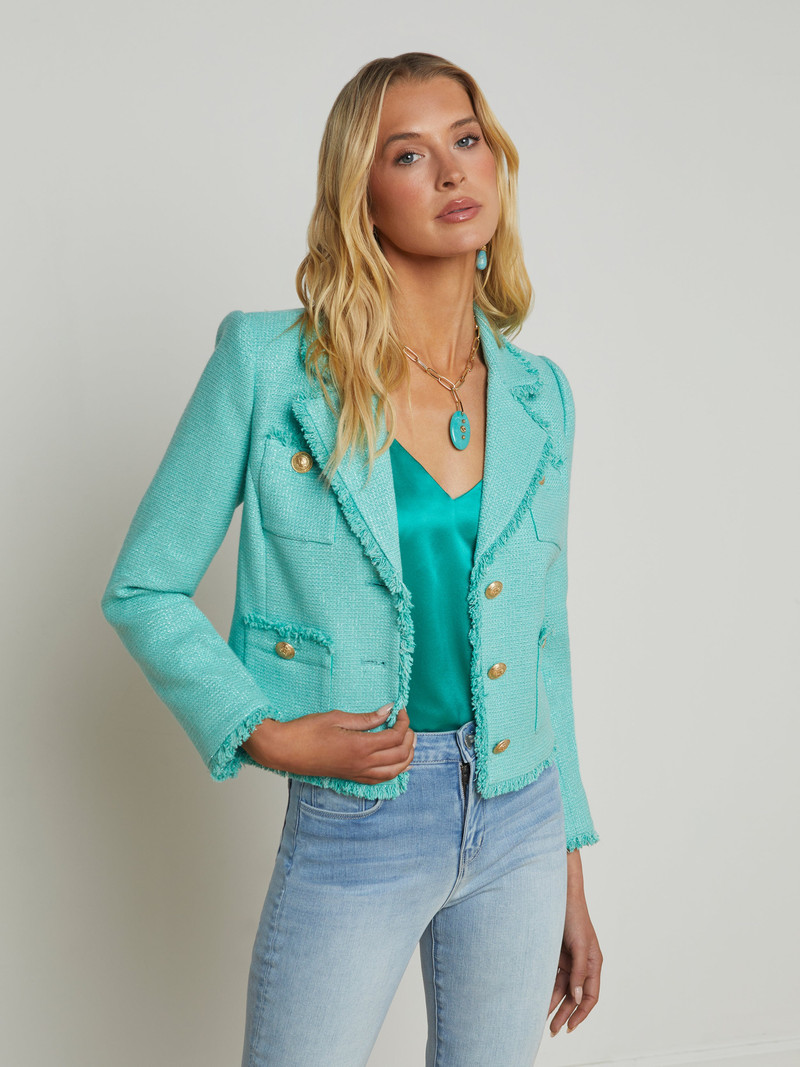 L'AGENCE Sylvia Tweed Jacket outlook