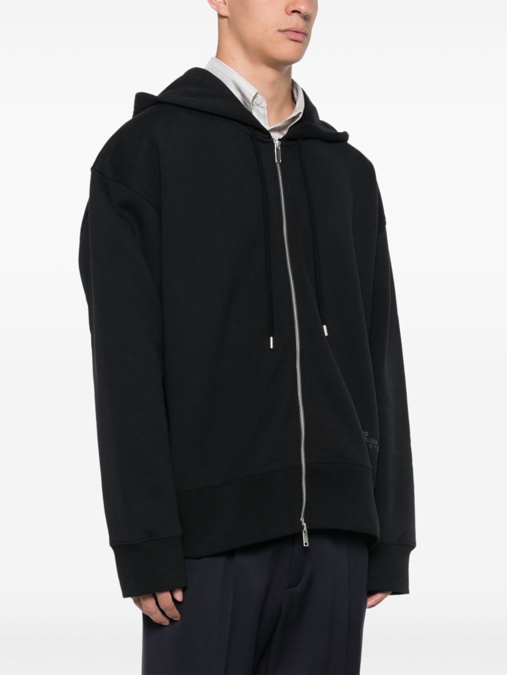 logo-print zip-up hoodie - 3