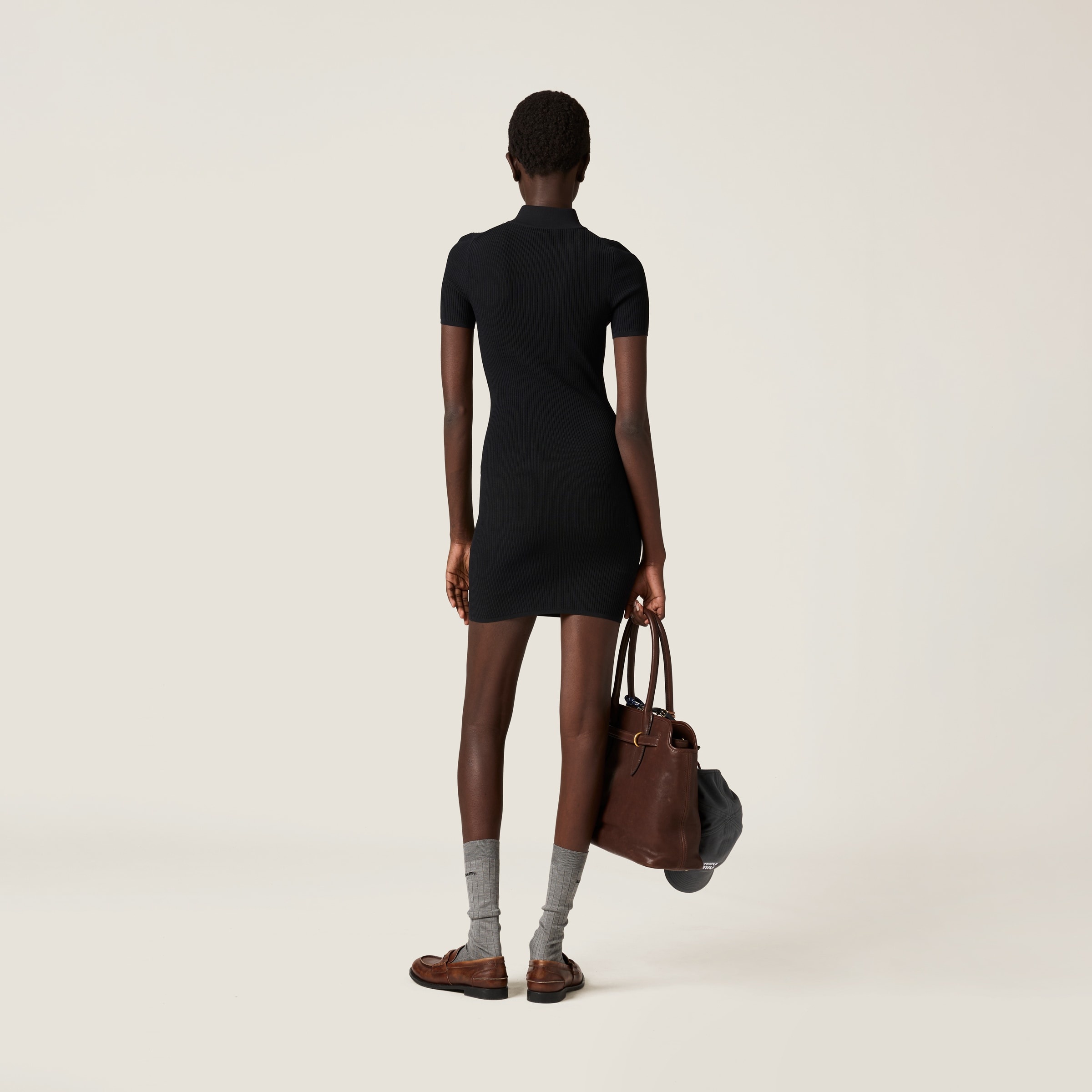 Viscose turtleneck mini-dress - 3
