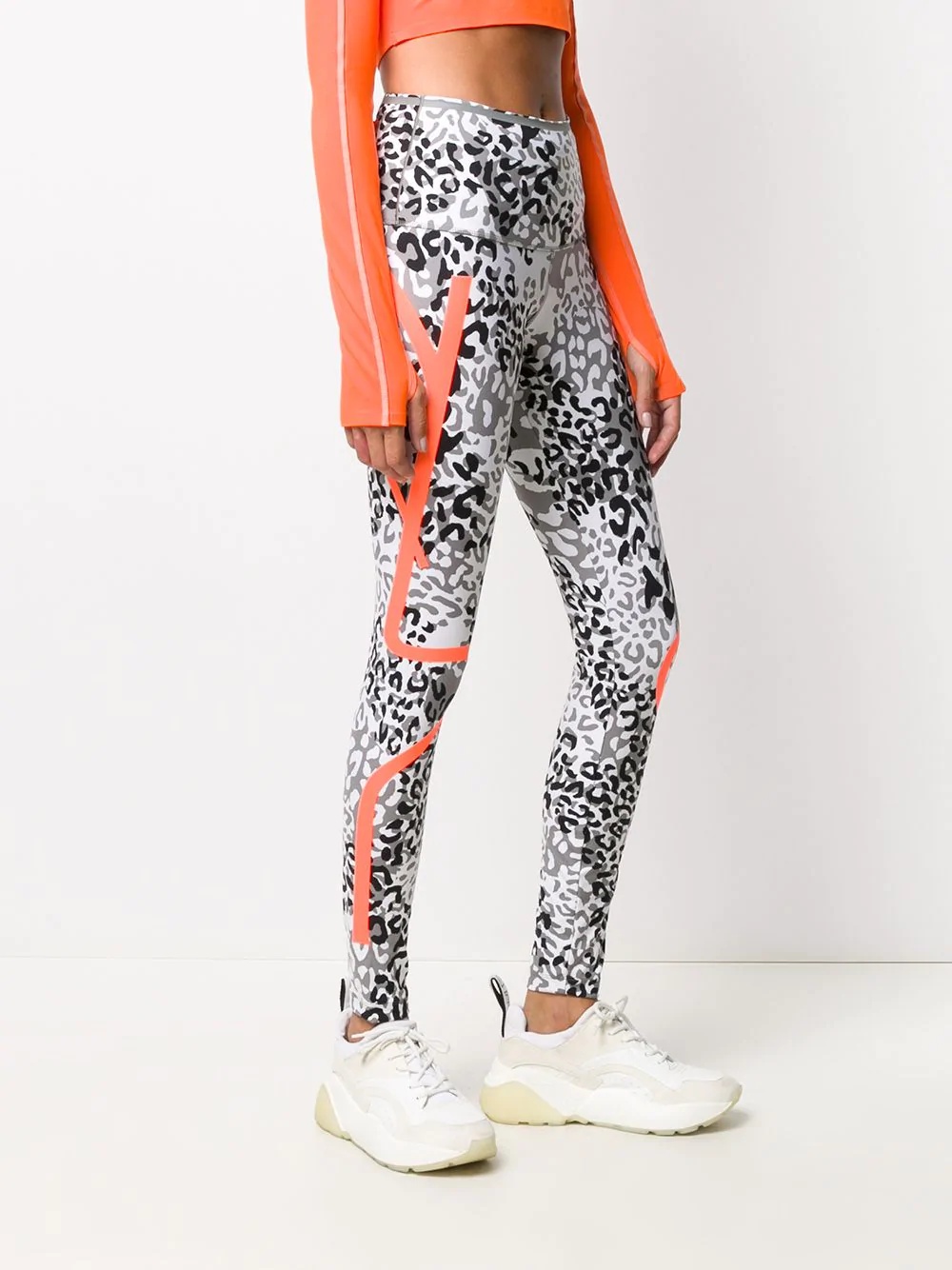 stripe-detail leopard-print leggings - 4