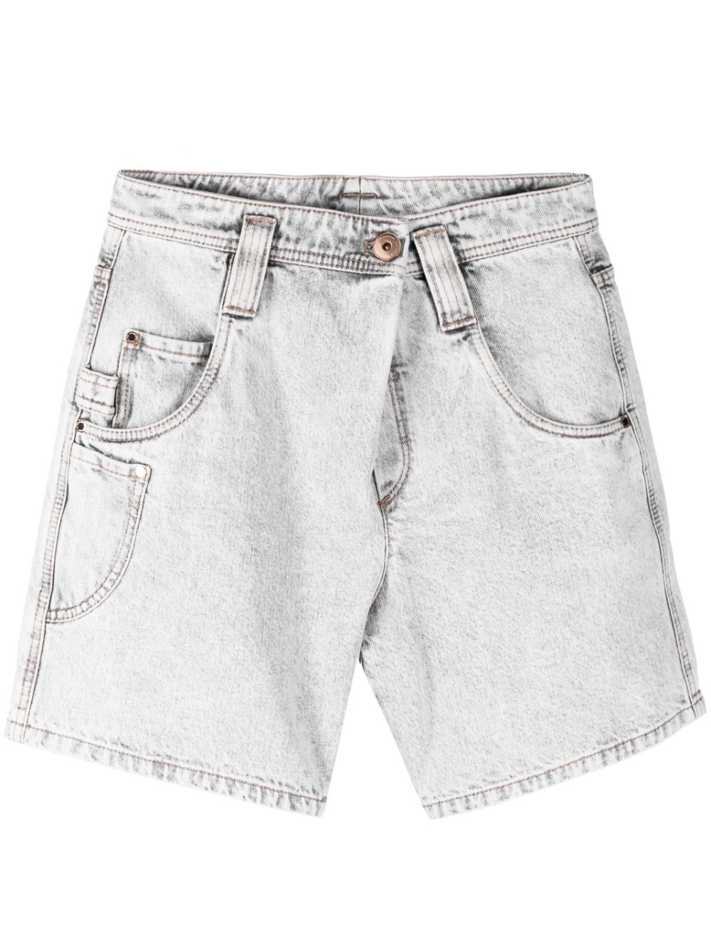 multiple-pocket denim shorts - 1