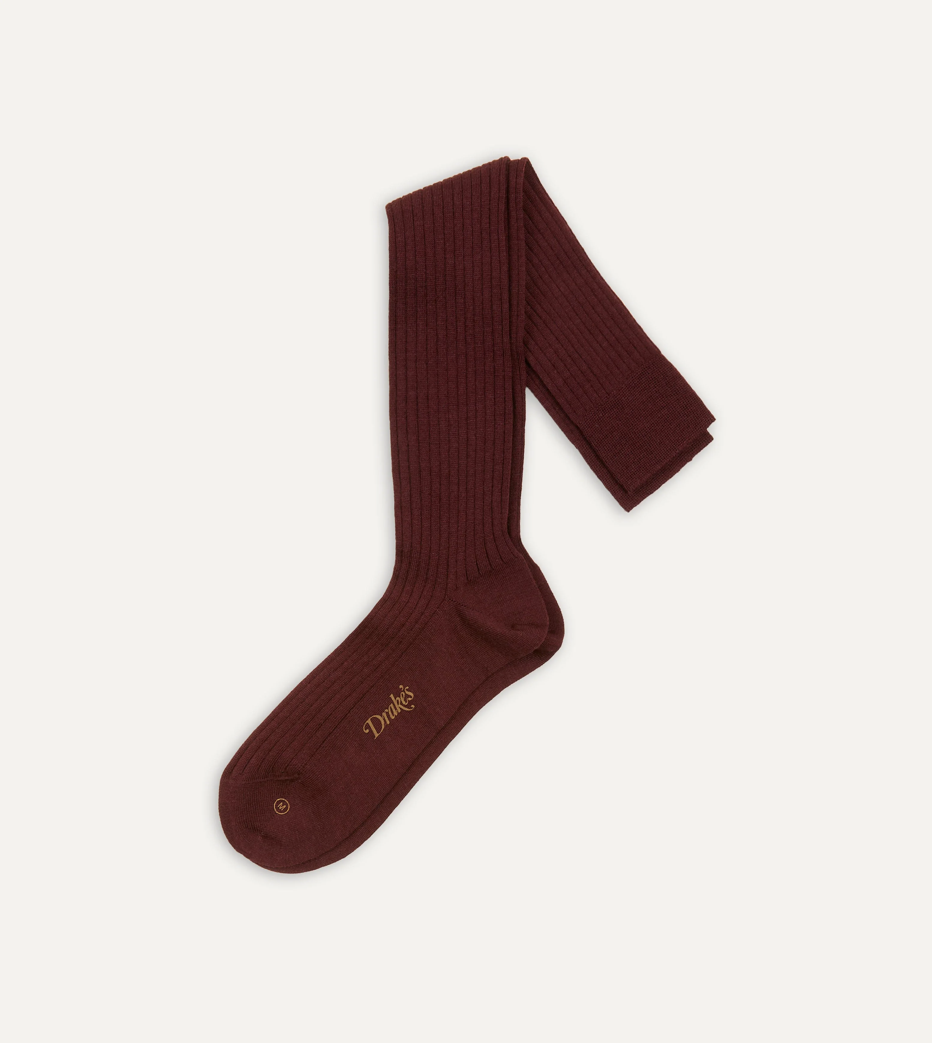 Burgundy Wool Over-The-Calf Socks - 1