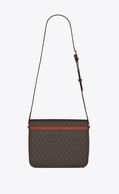 SAINT LAURENT le monogramme medium buckle messenger bag in monogram canvas and smooth leather outlook