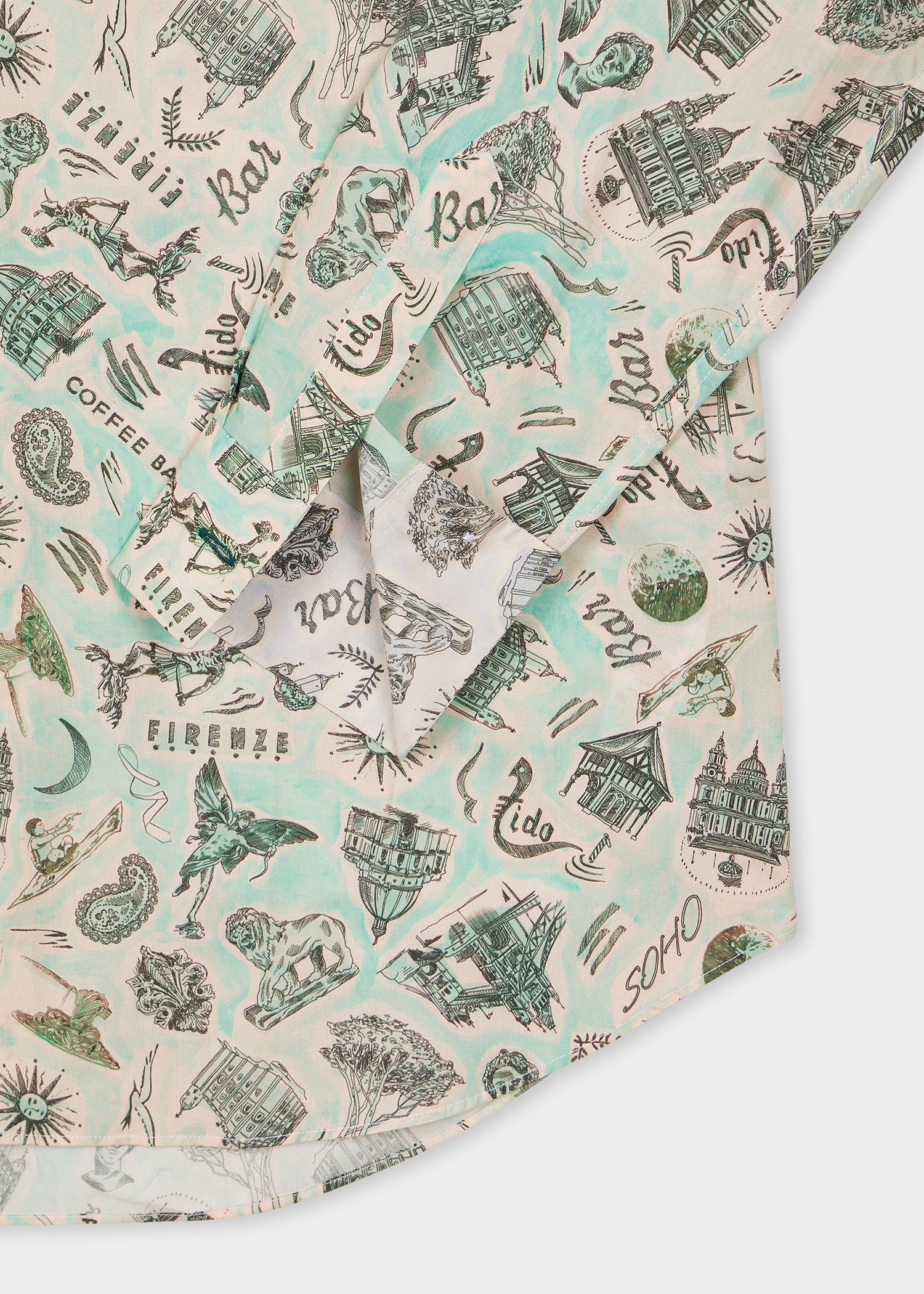 Green Cotton Long-Sleeve 'Souvenir' Shirt - 3