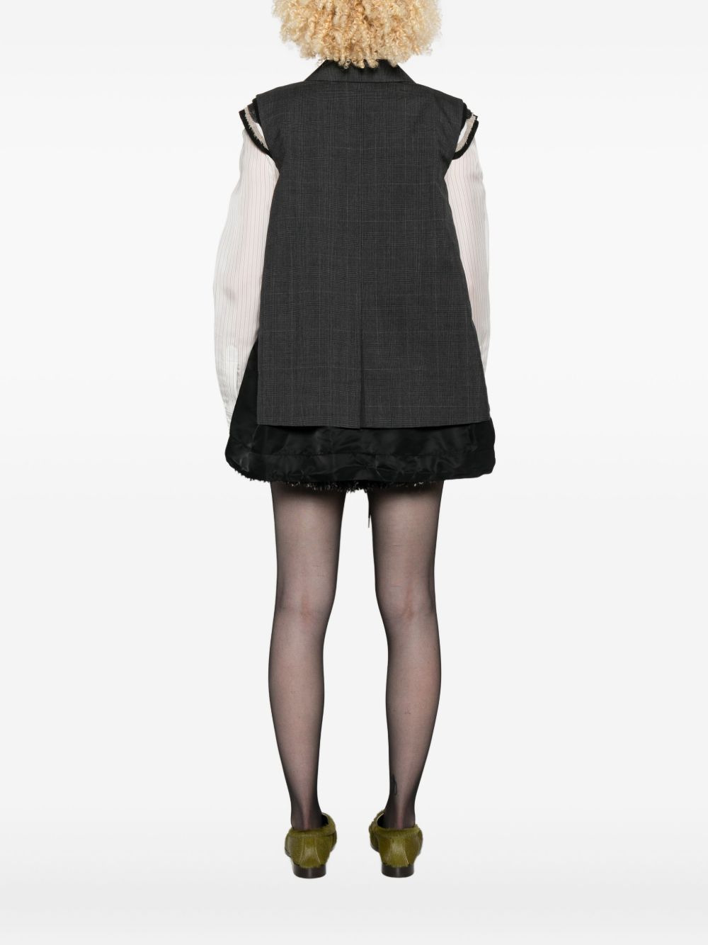 Glen double-breasted checked vest - 4